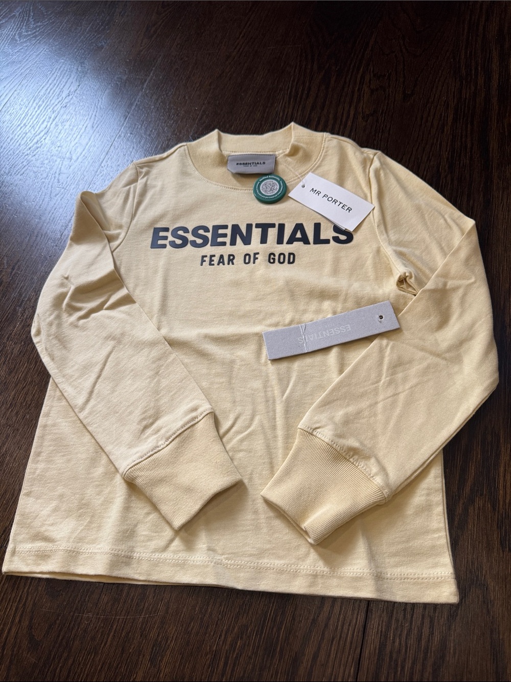 Fear of God Essentials Crewneck long sleeve in Pale Yellow